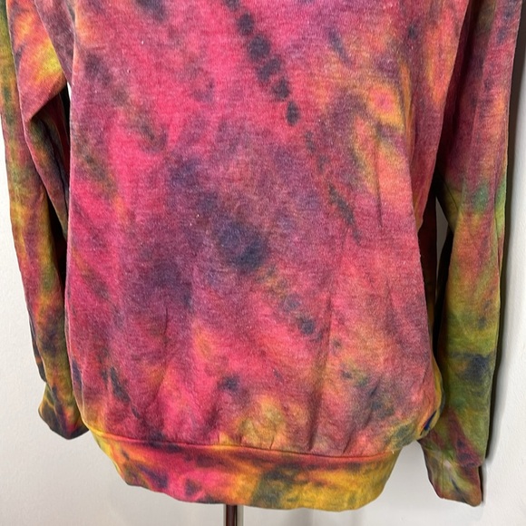 NWOT Aviator Nation HAND DYED CREW SWEATSHIRT - TIE DYE MULTI XS - Picture 9 of 11